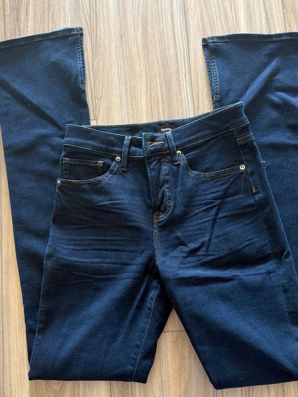 ExpressDark Blue Straight-Leg Jeans